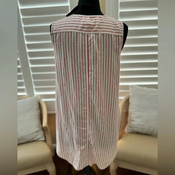 BeachLunchLounge | White with Red Stripe Sleeveless Tunic Dress - Size S - Picture 4 of 5